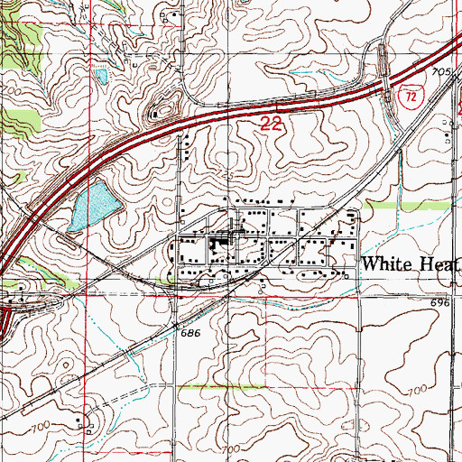 Topographic Map of White Heath, IL
