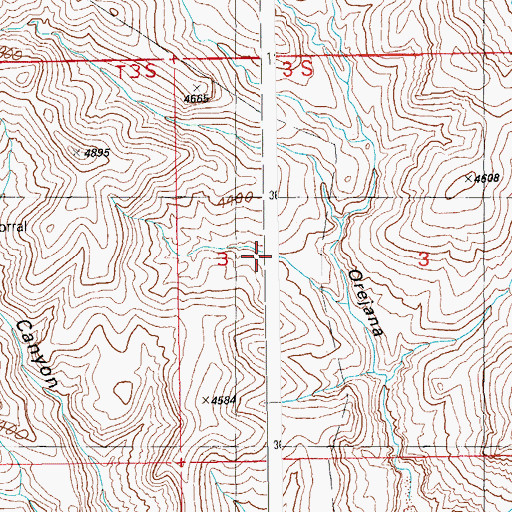 Topographic Map of Orejana Spring, AZ