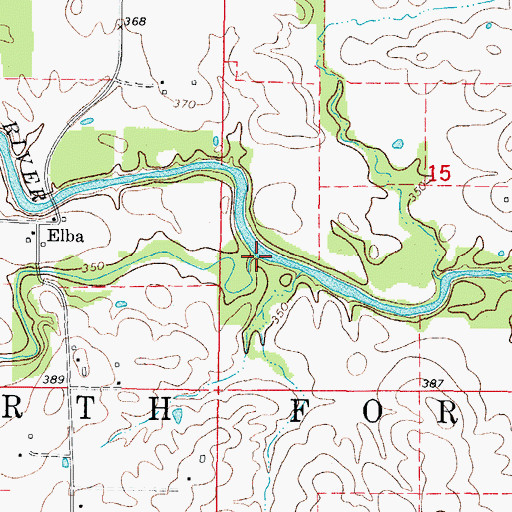 Topographic Map of White Oak Creek, IL