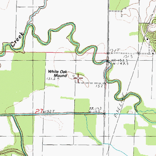 Topographic Map of White Oak Mound, IL