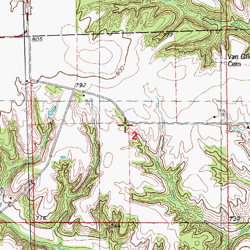 Topographic Map of White Oak School (historical), IL