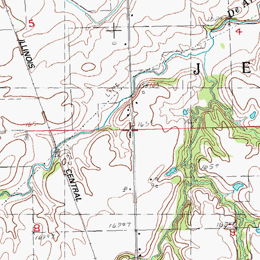 Topographic Map of White Rose School (historical), IL