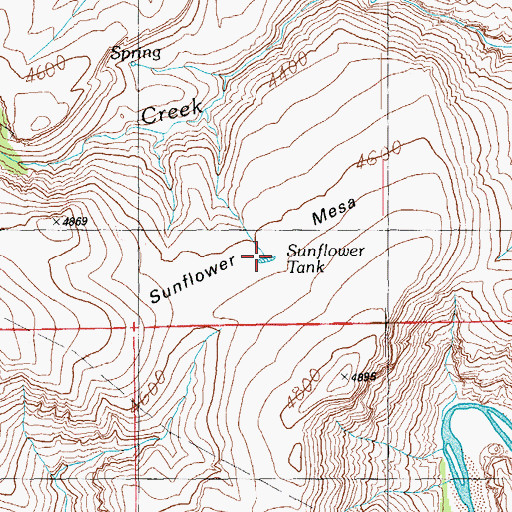 Topographic Map of Sunflower Mesa Tank, AZ