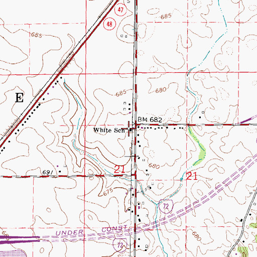 Topographic Map of White School, IL