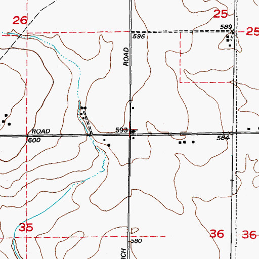 Topographic Map of White Willow School (historical), IL
