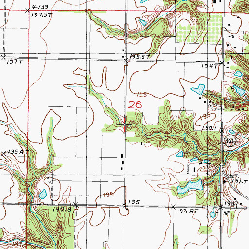 Topographic Map of Whitehall Church (historical), IL