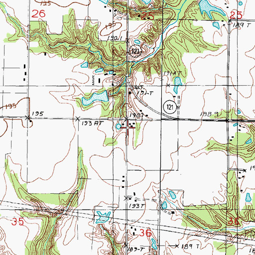 Topographic Map of Whitehall School (historical), IL
