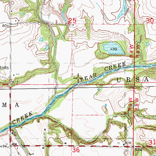 Topographic Map of Whiteoak Creek, IL