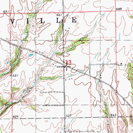 Topographic Map of Whiteoak School (historical), IL