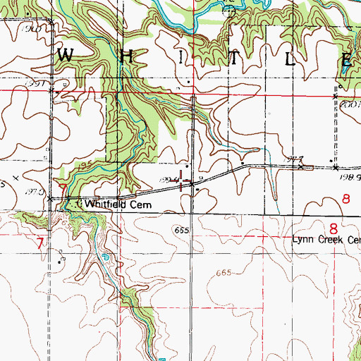 Topographic Map of Whitfield School (historical), IL