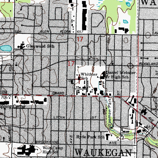 Topographic Map of Whittier Early Childhood Center, IL