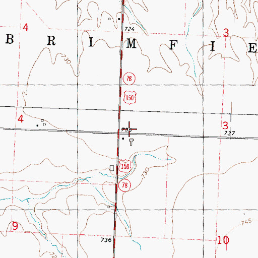 Topographic Map of Whitten School (historical), IL