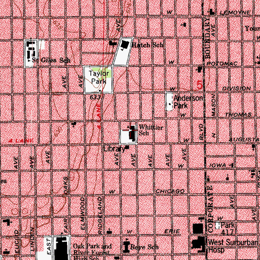 Topographic Map of Whittler School, IL