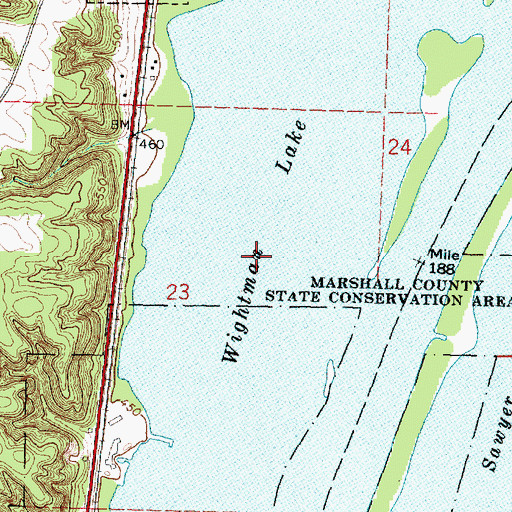 Topographic Map of Wightman Lake, IL