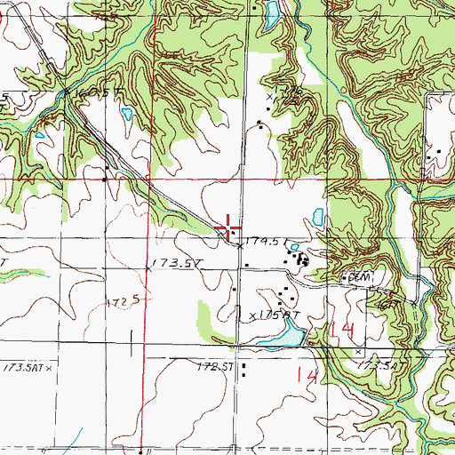 Topographic Map of Wilberton School (historical), IL