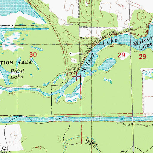 Topographic Map of Wilcox Lake, IL