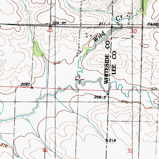 Topographic Map of Wild Creek, IL