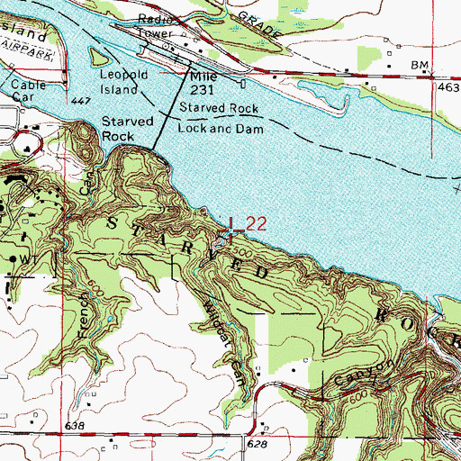 Topographic Map of Wildcat Canyon, IL