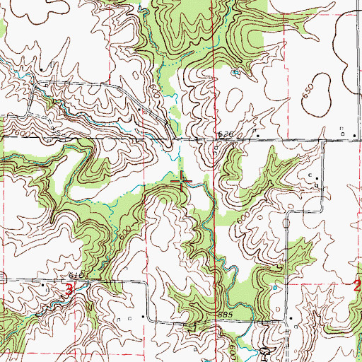 Topographic Map of Wildcat Creek, IL