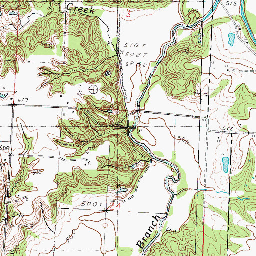 Topographic Map of Wildcat Creek, IL