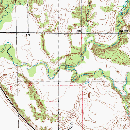 Topographic Map of Wildcat Creek, IL