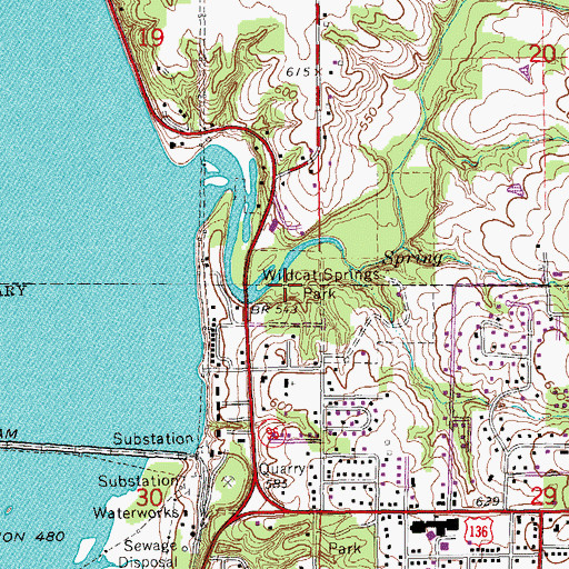 Topographic Map of Wildcat Springs Park, IL
