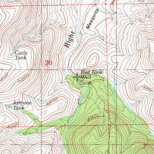 Topographic Map of Red Tank Corral, AZ