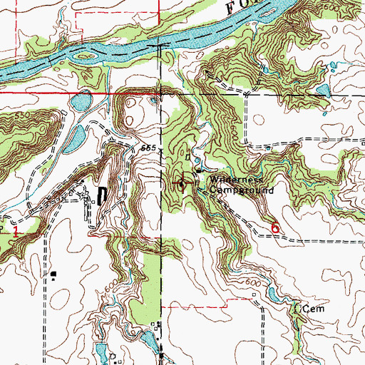 Topographic Map of Wilderness Campground, IL