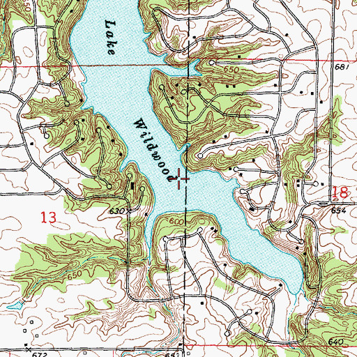 Topographic Map of Lake Wildwood, IL