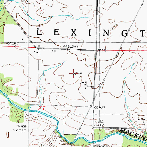 Topographic Map of Wiley Cemetery, IL