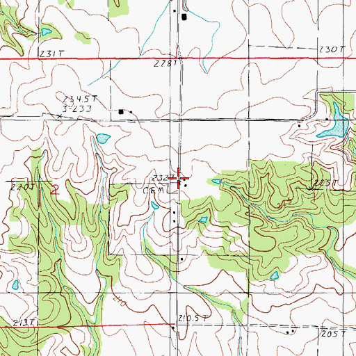 Topographic Map of Wiley School (historical), IL