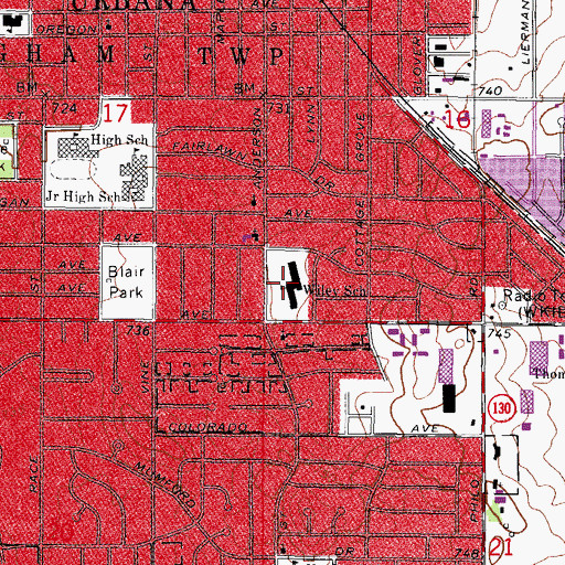 Topographic Map of Wiley Elementary School, IL