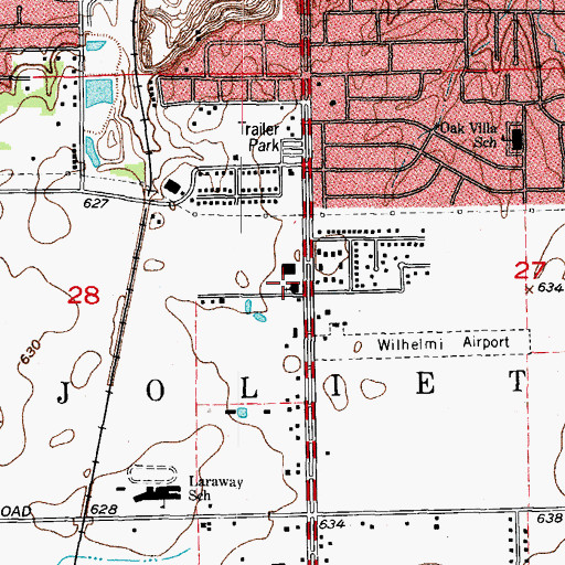Topographic Map of Wilhelmi School (historical), IL
