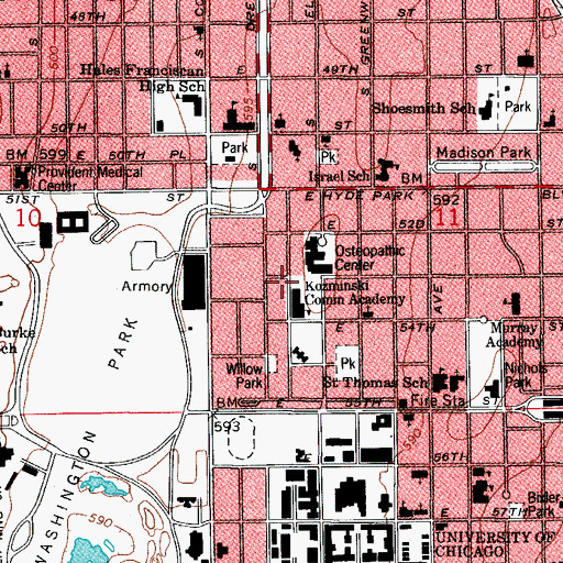 Topographic Map of Williams College, IL