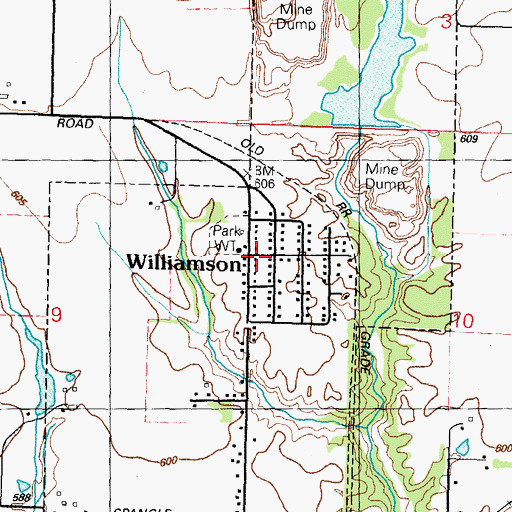 Topographic Map of Williamson, IL