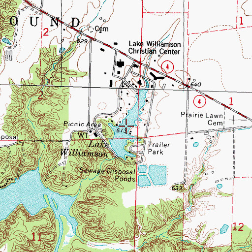 Topographic Map of Lake Williamson, IL