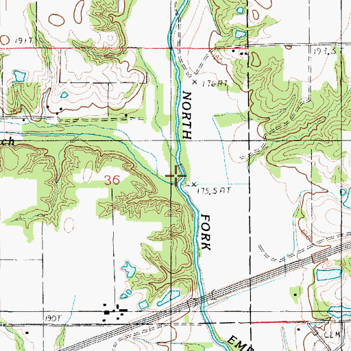Topographic Map of Willis Branch, IL