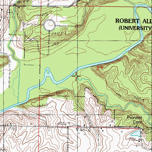 Topographic Map of Willow Branch, IL