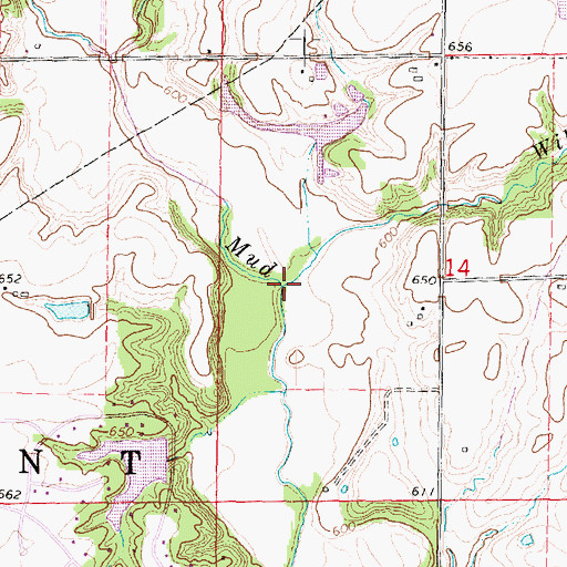 Topographic Map of Willow Creek, IL