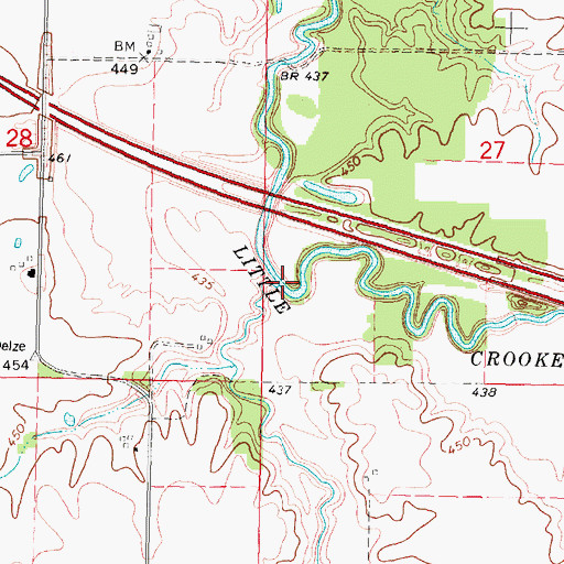 Topographic Map of Willow Creek, IL