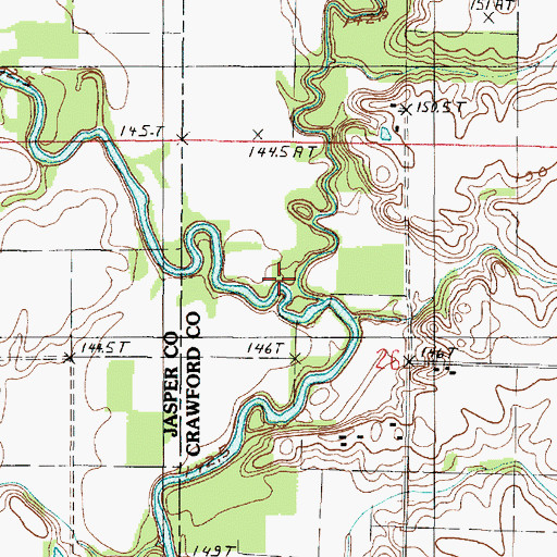Topographic Map of Willow Creek, IL