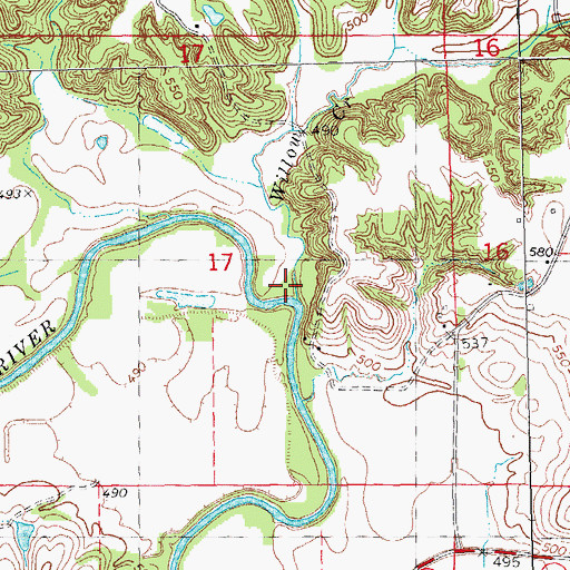 Topographic Map of Willow Creek, IL