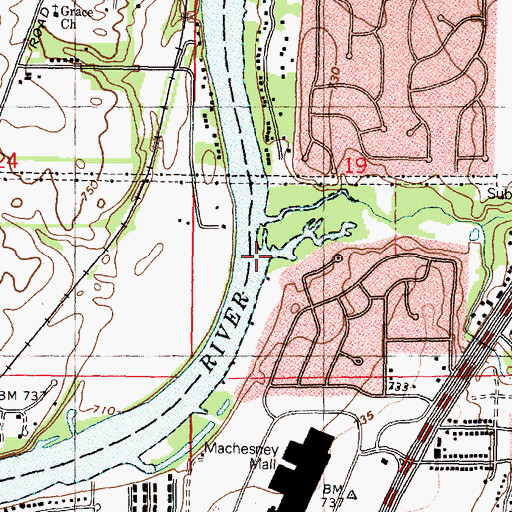 Topographic Map of Willow Creek, IL