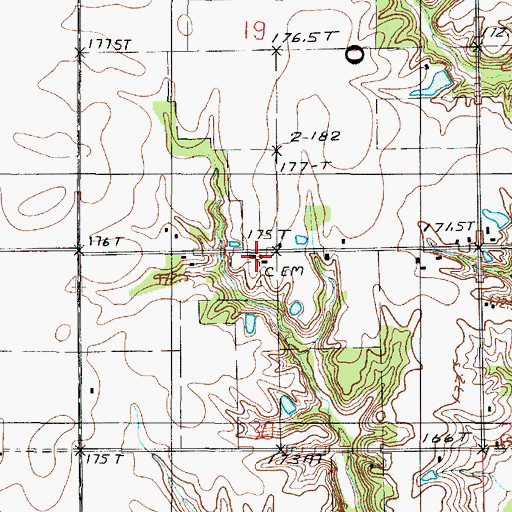 Topographic Map of Willow Creek Church, IL