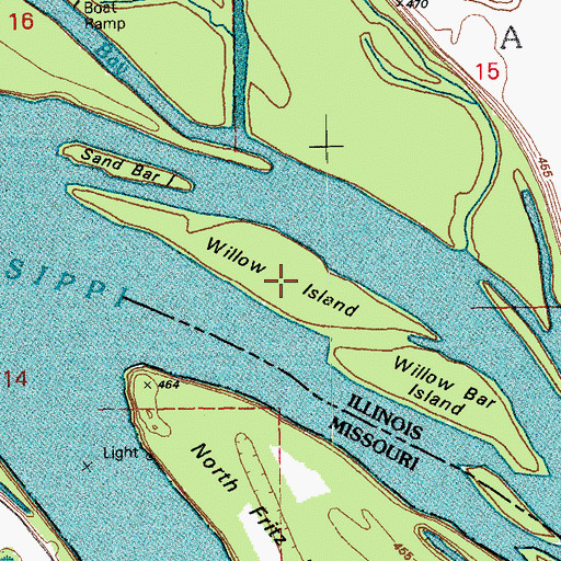 Topographic Map of Willow Island, IL
