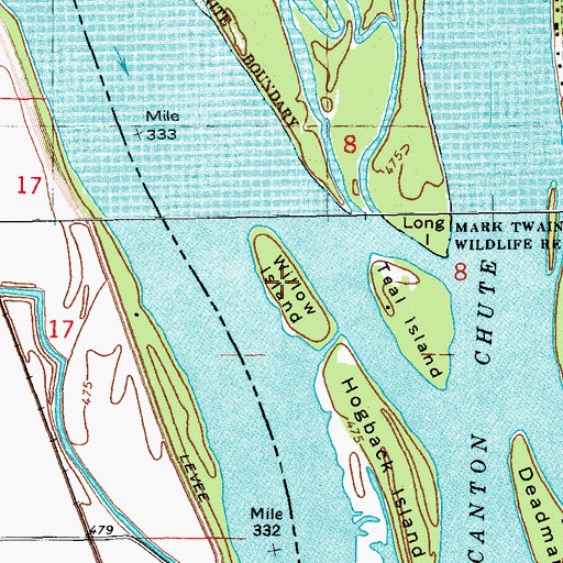 Topographic Map of Willow Island, IL