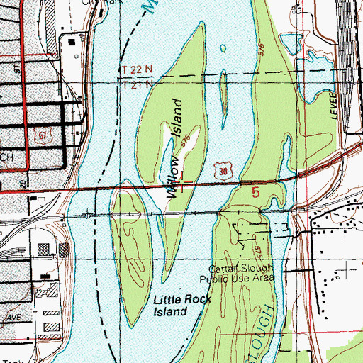 Topographic Map of Willow Island, IL