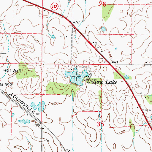 Topographic Map of Willow Lake, IL