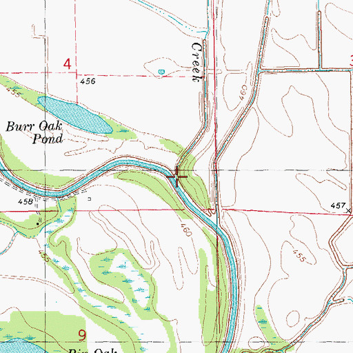 Topographic Map of Willow Pond Creek, IL
