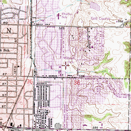 Topographic Map of Willow Elementary School, IL